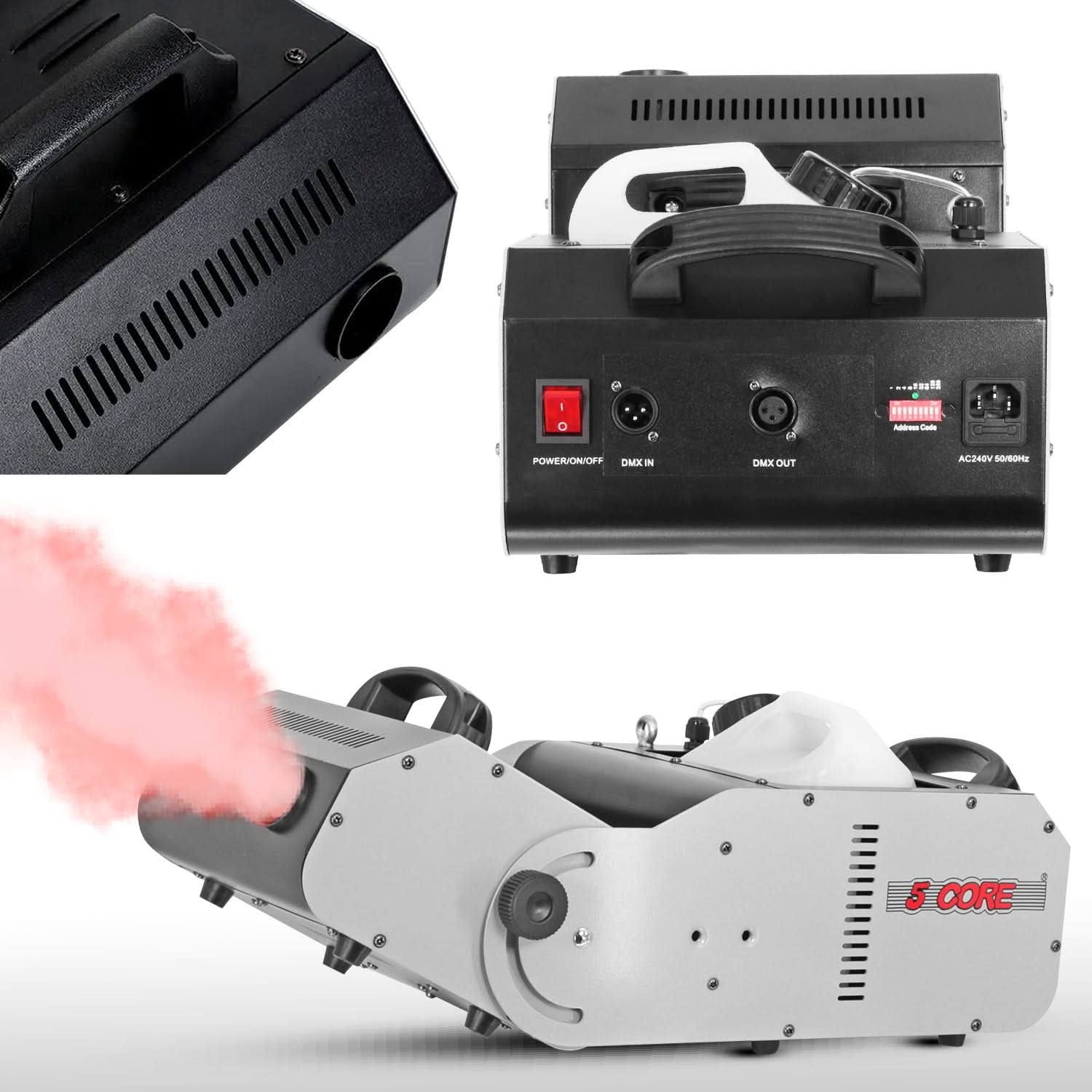 5Core 2500W Fog Machine, 6500CFM Portable Smoke Machine for Indoor/Outdoor Use