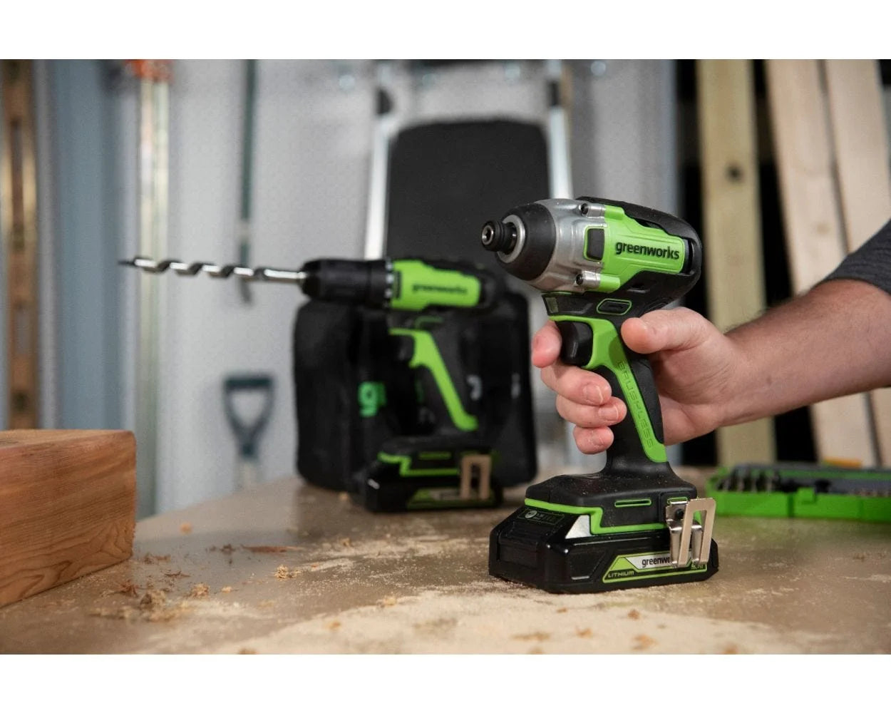 24V Brushless 1/4" Impact Driver Kit with (2) USB Batteries & Charger - Model 3803702AZ