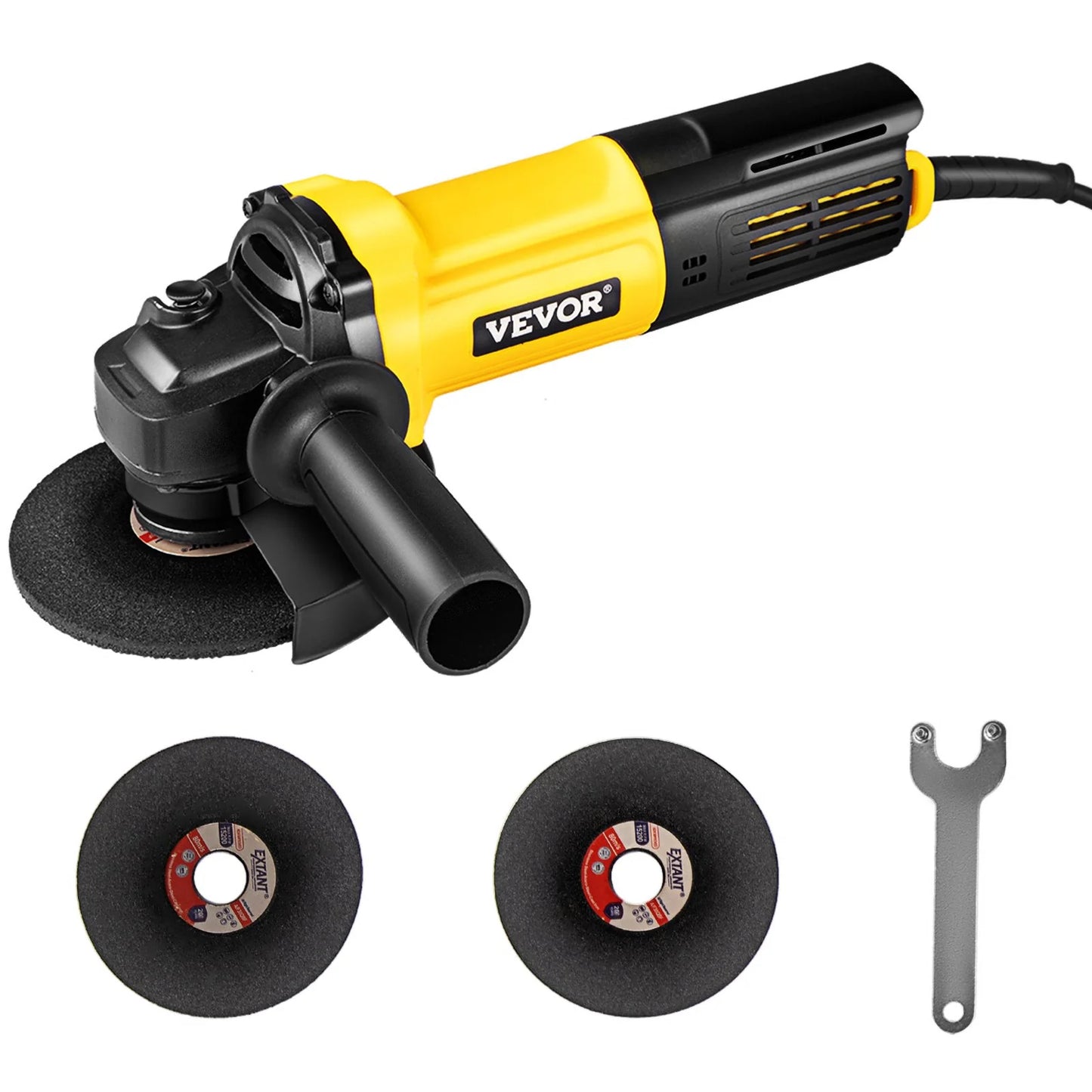 VEVOR Angle Grinder, 4-1/2 Inch Powerful Grinder Tool 11Amp Power Grinder with Paddle Switch and 360?? Rotational Guard, 12000Rpm Power Angle Grinders for Cutting and Grinding Metal, Stone, Wood, Etc